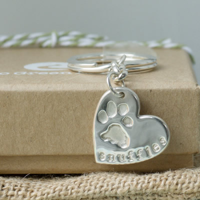 Paw Print Keychain